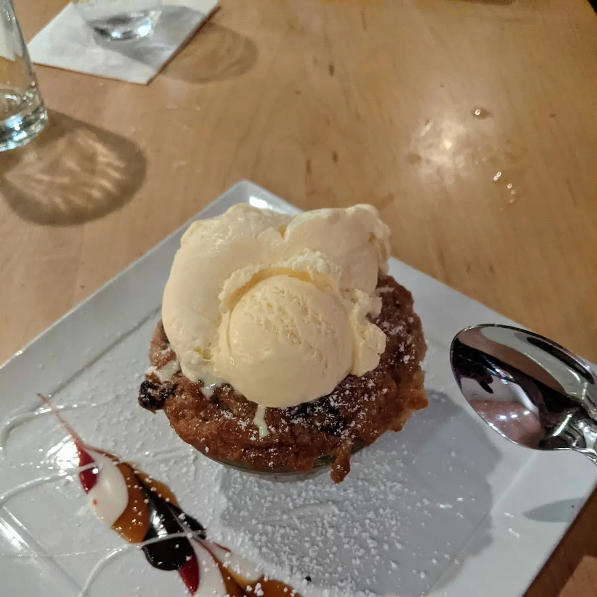 Bread Pudding with Ice Cream