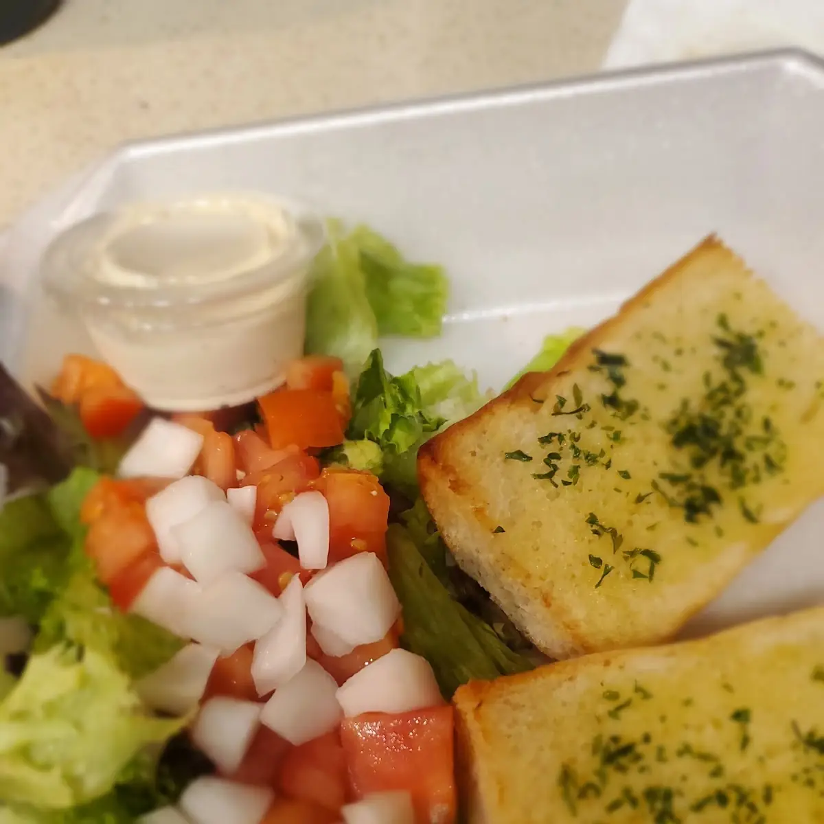 Side Salad and Garlic Bread