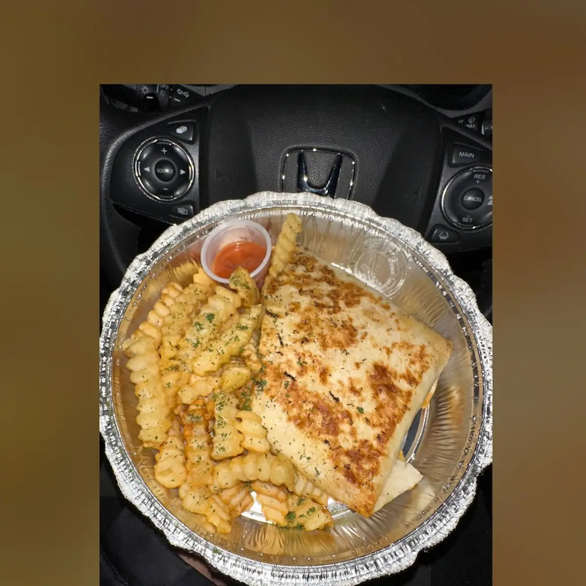 Chicken Burrito with Fries