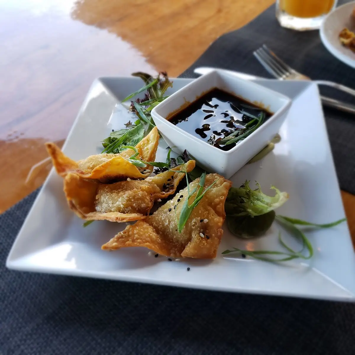 Pork Wontons with a Spicy Ginger-Soy Sauce