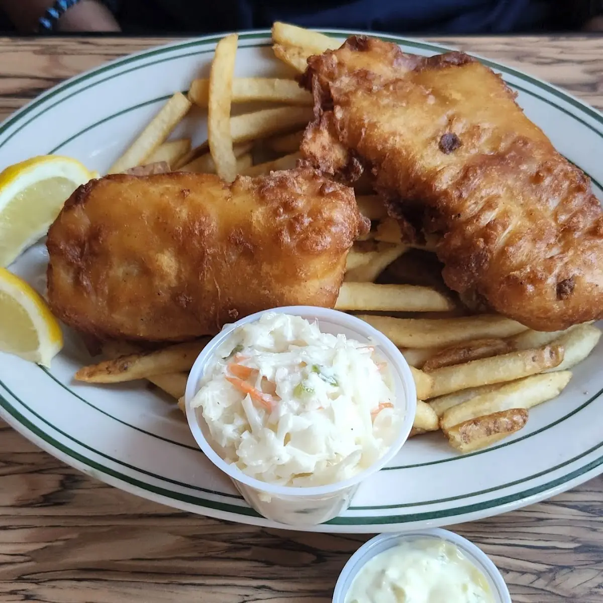 Fish & Chips w a Side of Coleslaw