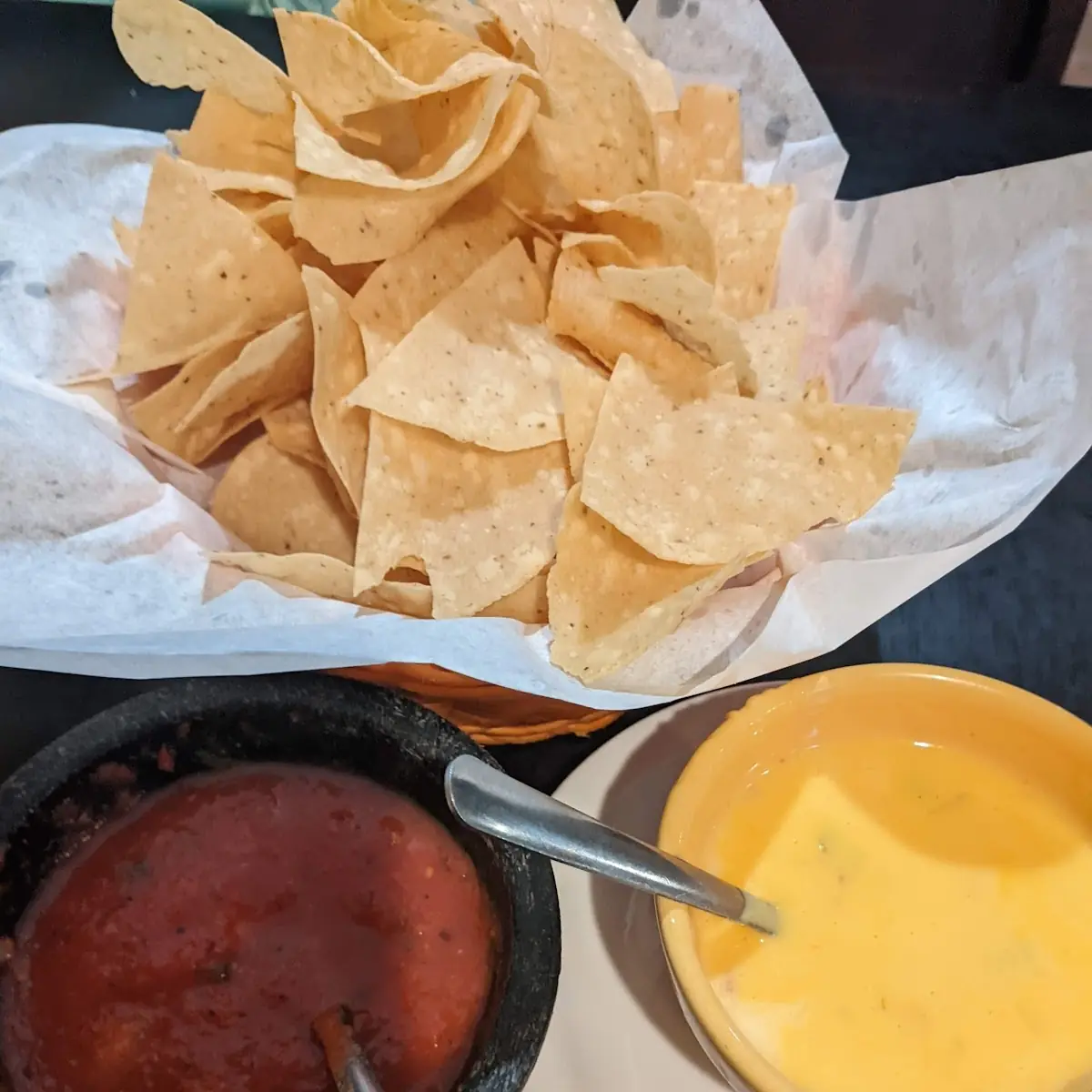 Tortilla Chips Salsa and Drinks