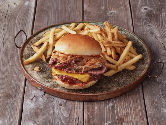 Double Onion & Smoky Bacon Cheeseburger, Montana’s BBQ & Bar