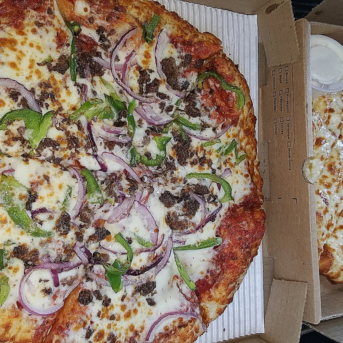 Philly Cheese Steak Pizza & Puppy Sticks