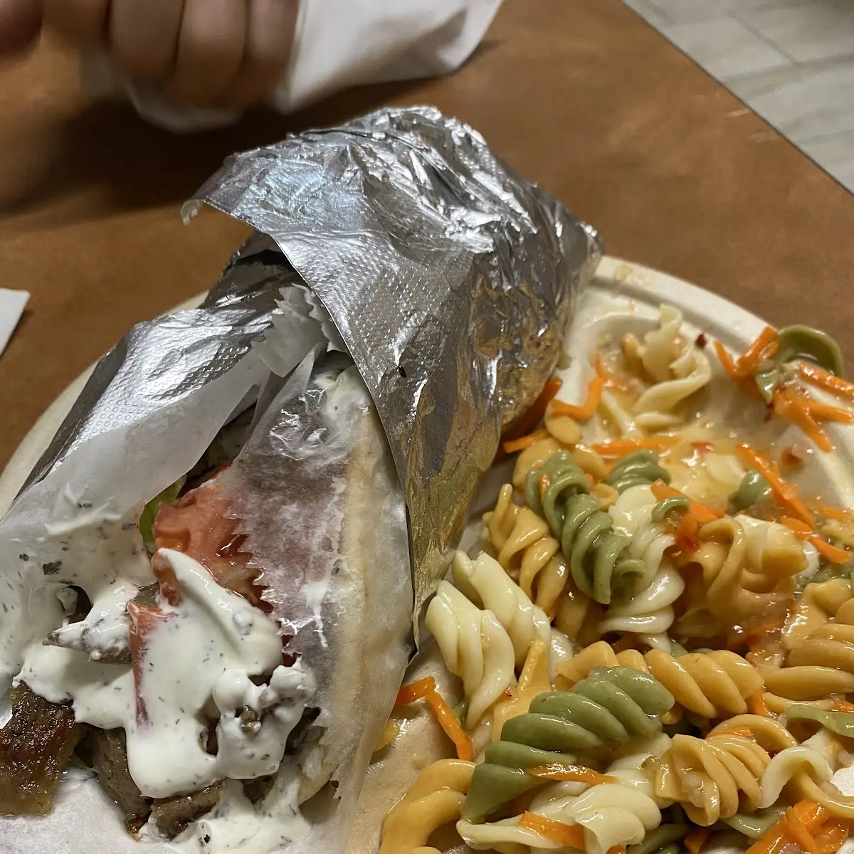 Lamb Gyro with Pasta Salad