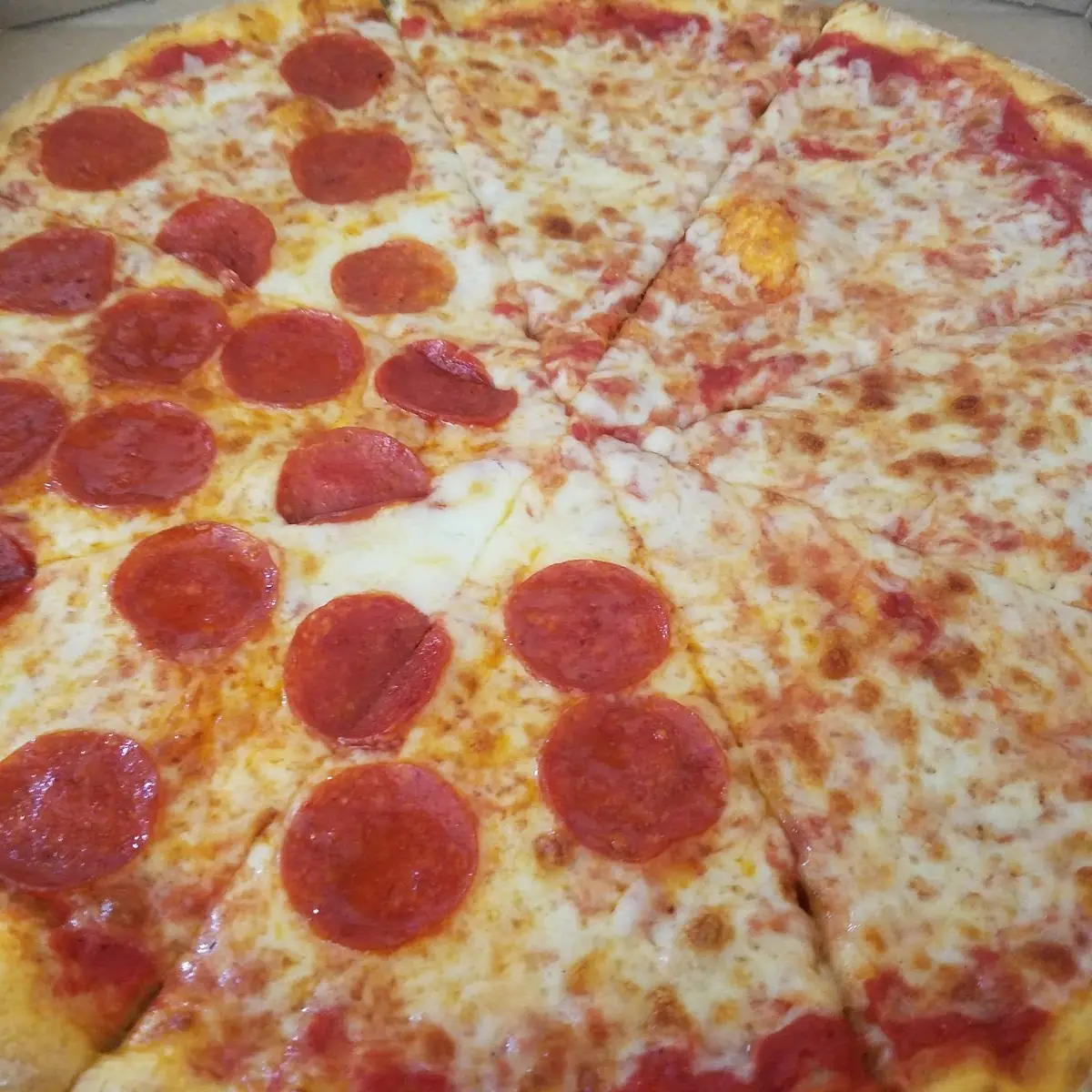 Large Cheese Pizza Half Pepperoni
