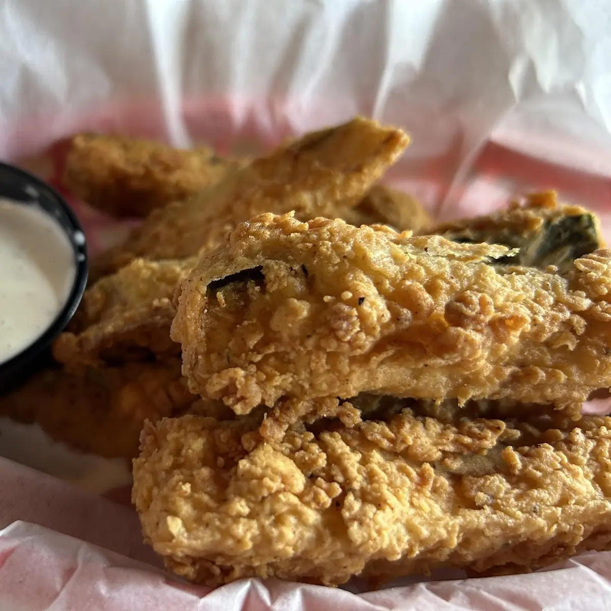 Fried Pickles with Ranch Dressing