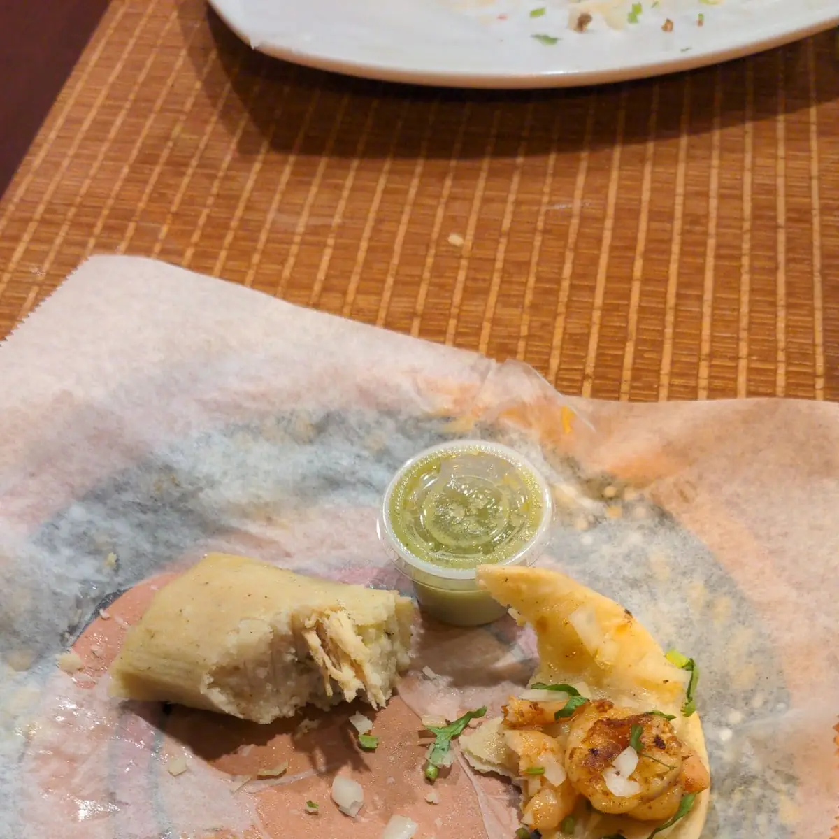 Tamales and Shrimp Tacos