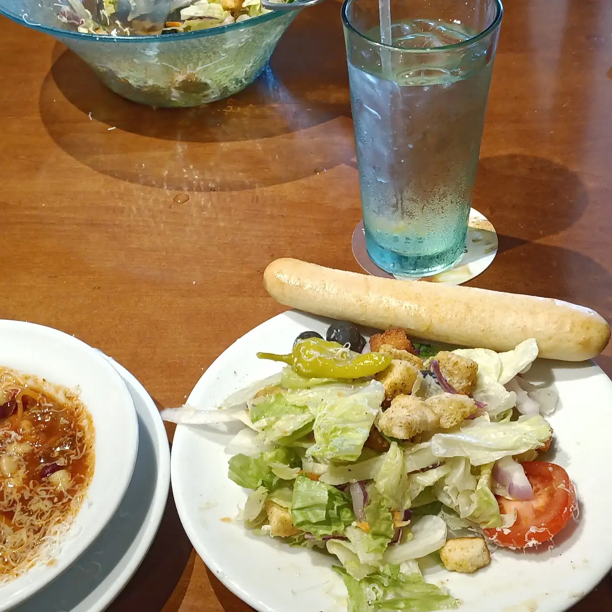Soup Salad and Bread Sticks