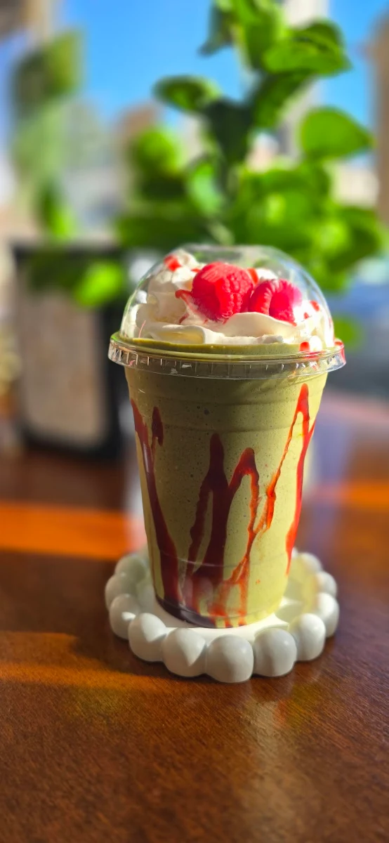Raspberry Matcha Frappe