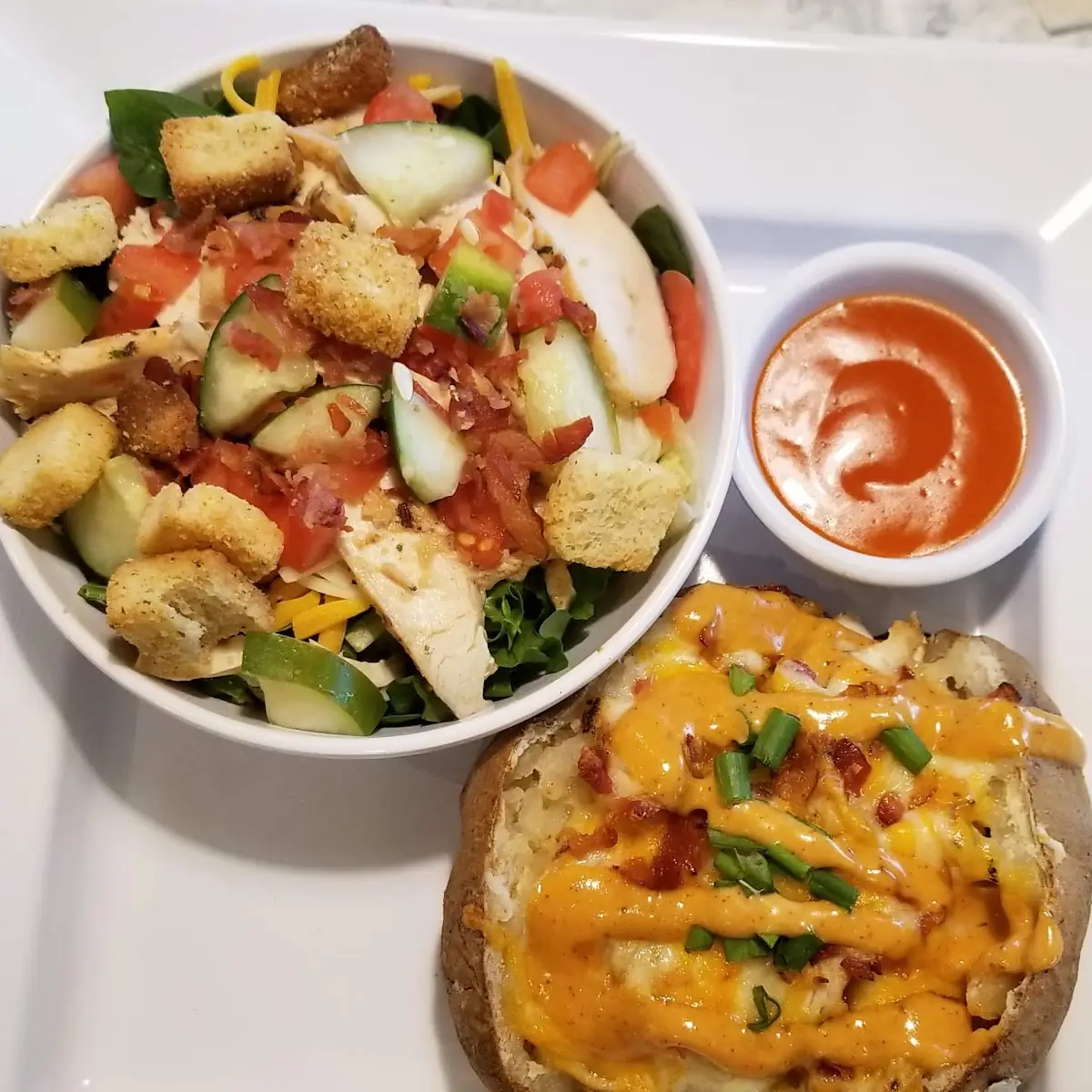 Chipolte Baked Potato & Tossed Salad