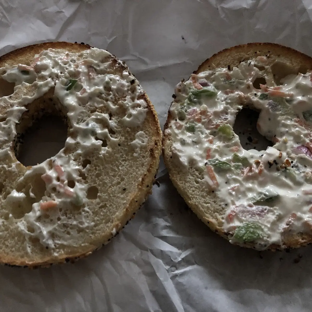 Everything Bagel with Veggie Cream Cheese