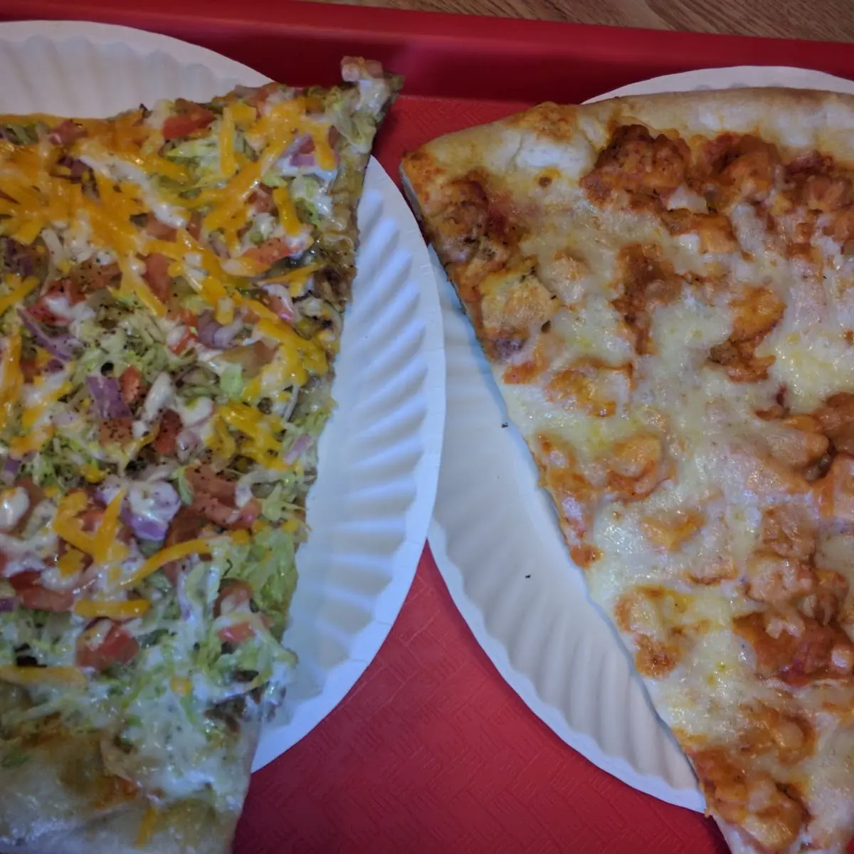 Taco Pizza and BBQ Chicken Pizza