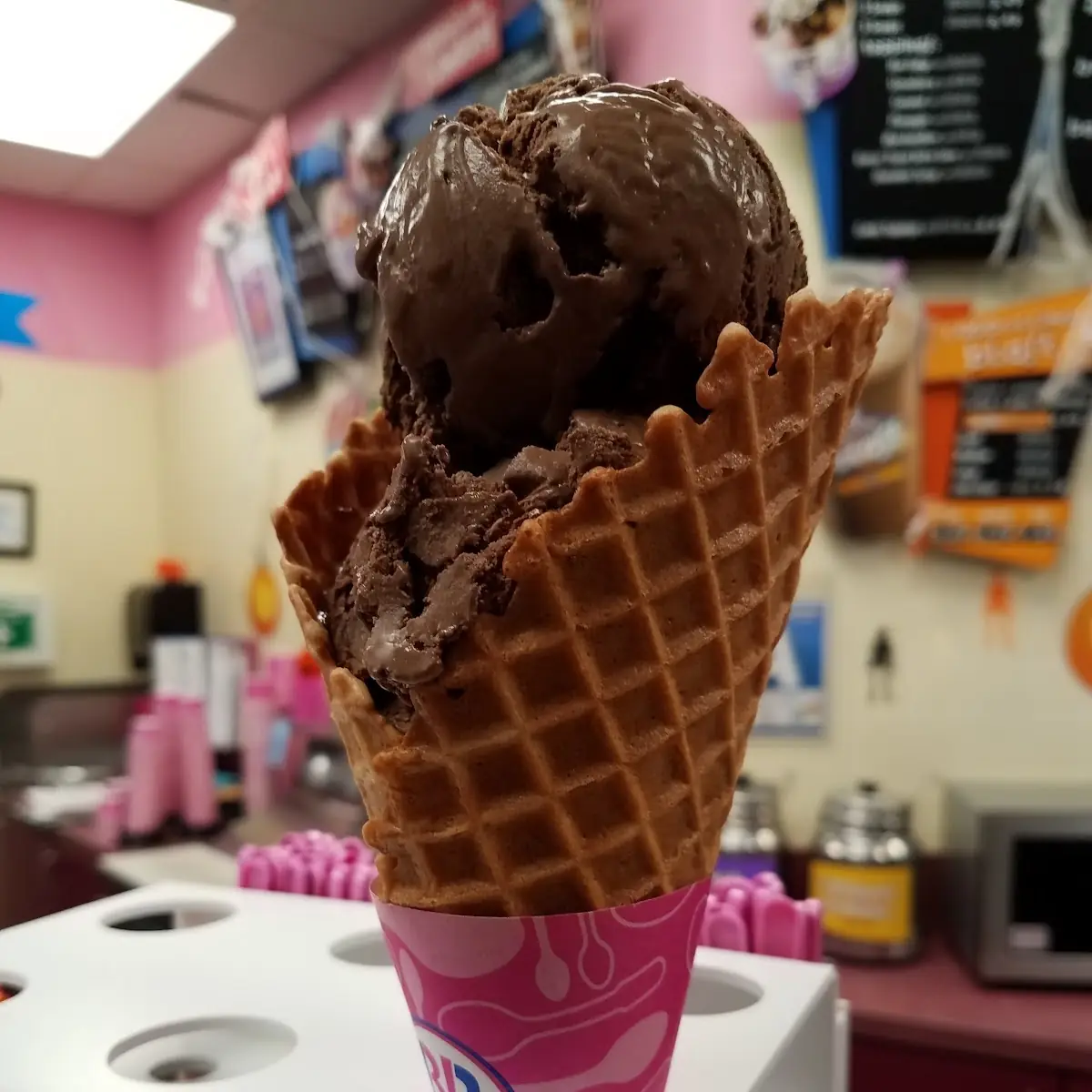 Double Scoop of Chocolate in a Waffle Cone