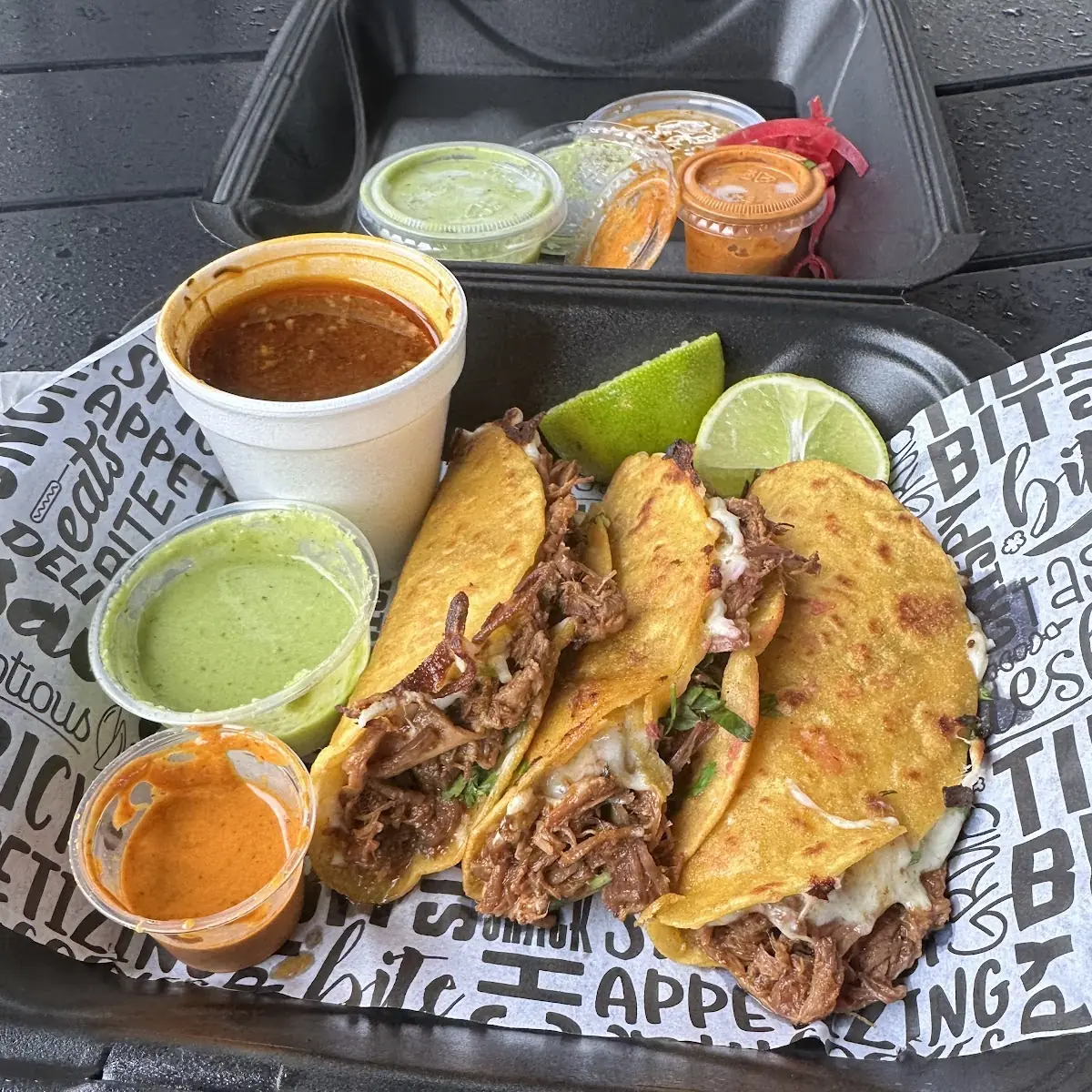 Birria Tacos with Consommé and Lime