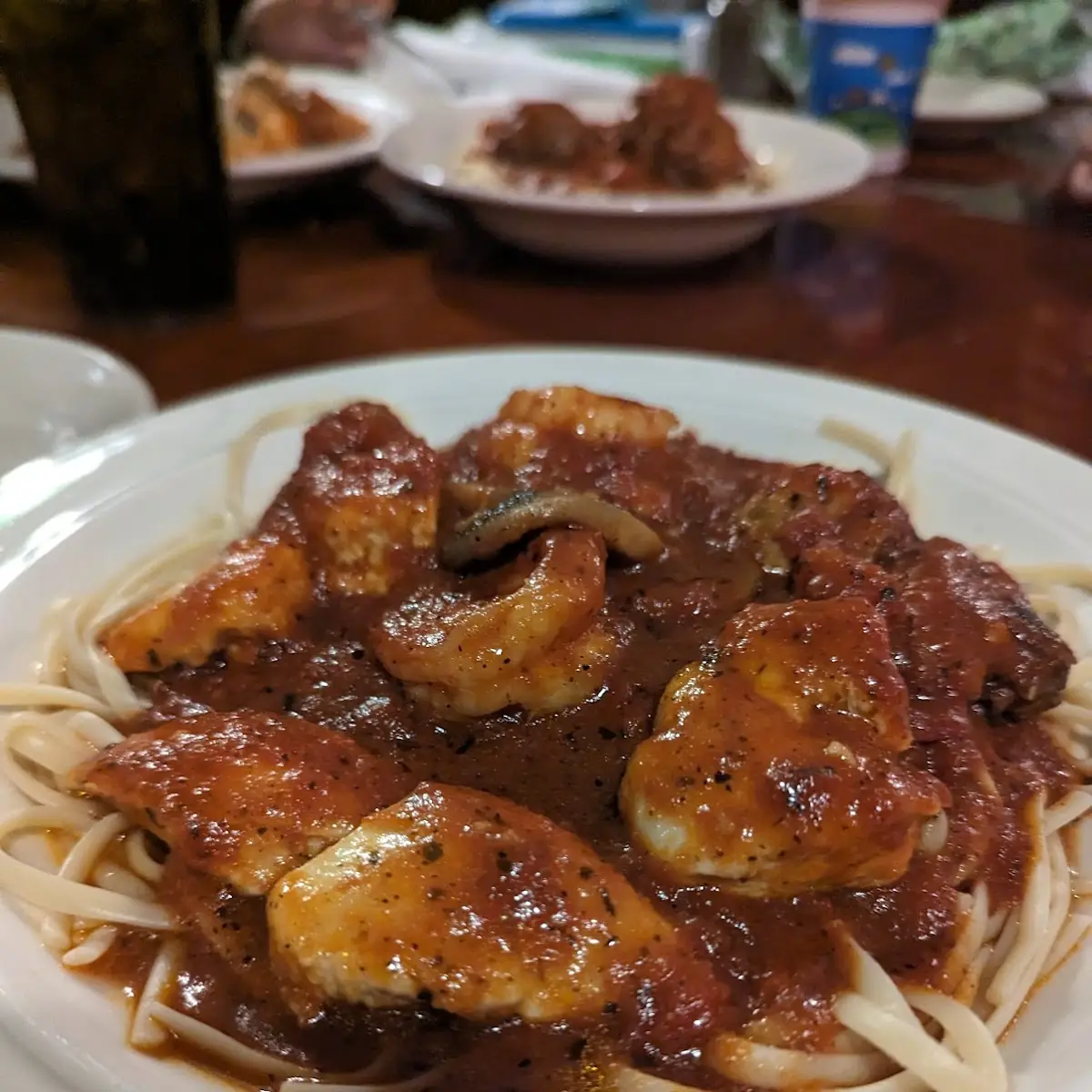 Scampis and Grilled Chicken Diavola