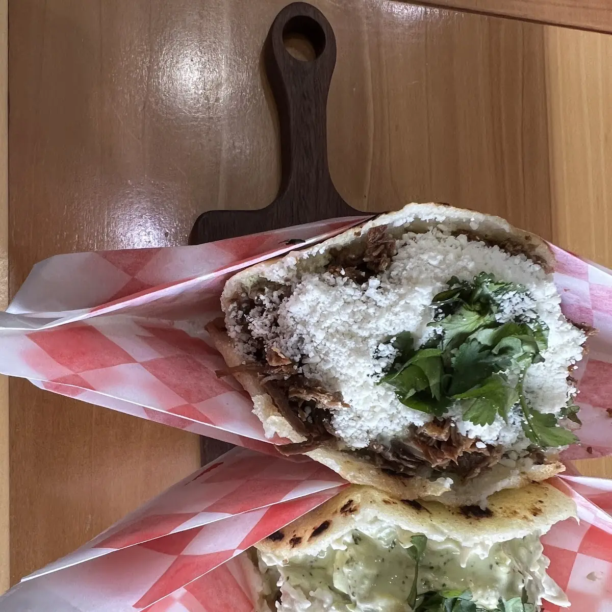 Shredded Beef and Cheese Arepa