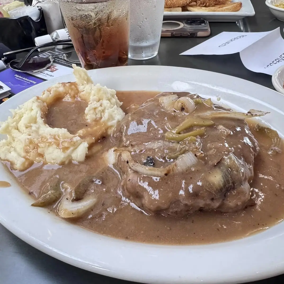 Hamburger Steak with Mashed Potatoes