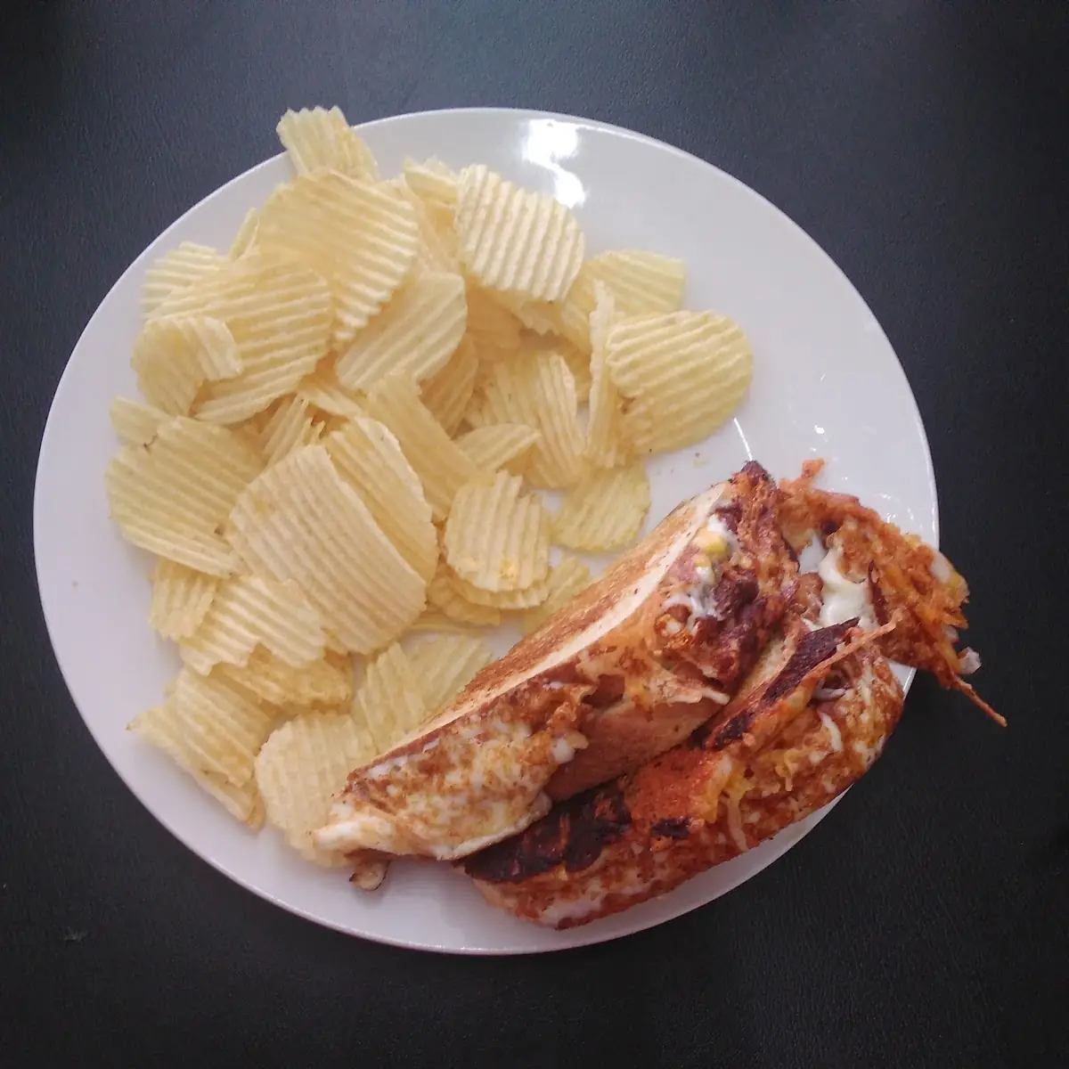 Grilled Cheese Sandwich with Chips