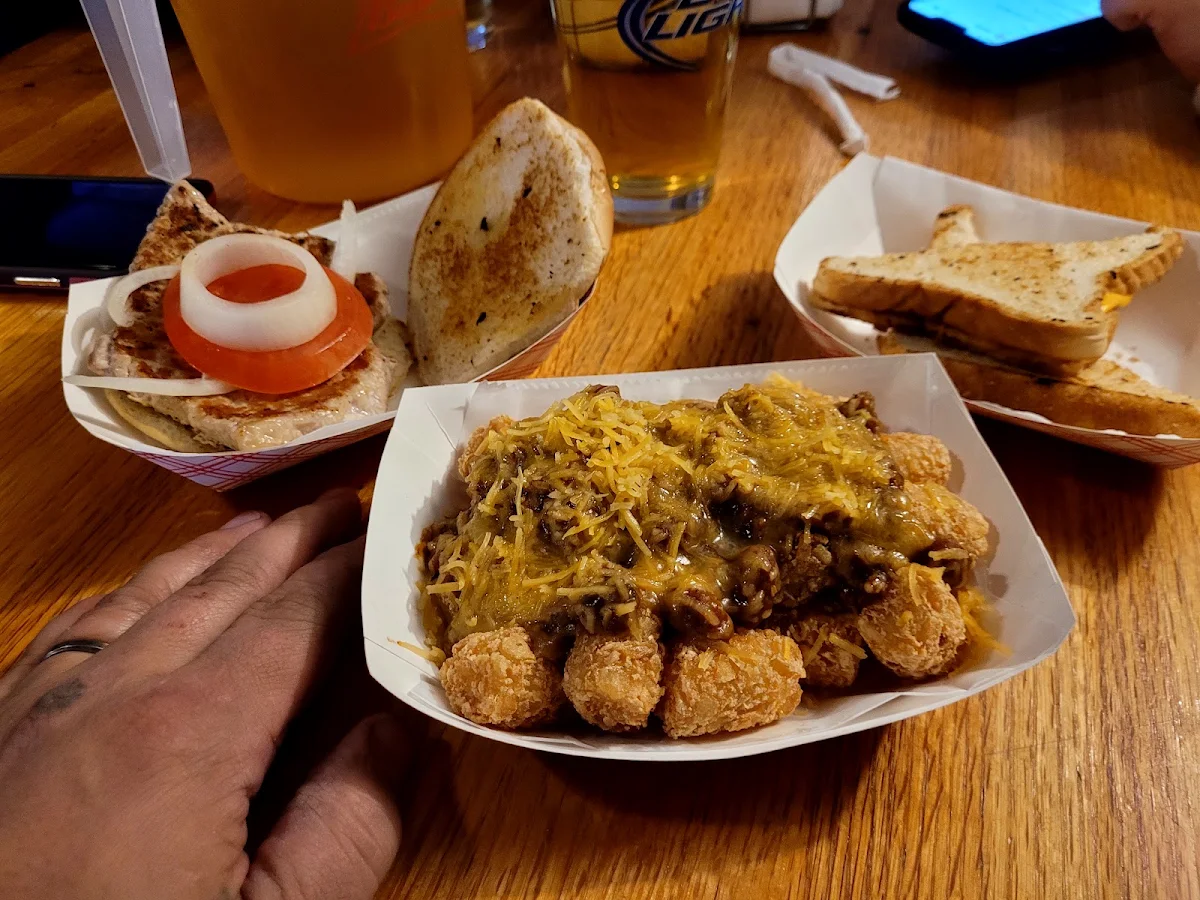 Tater Tots Explode Tenderloin &Grilled Cheese