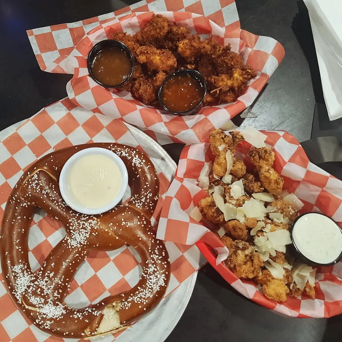 Appetizers Cauliflower Pretzel and Coconut Chicken Bites