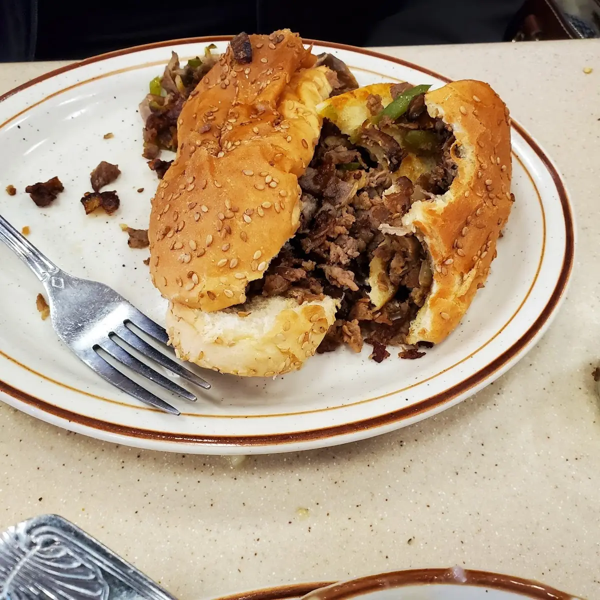 Philly Cheesesteak Sandwich Missing Cheese