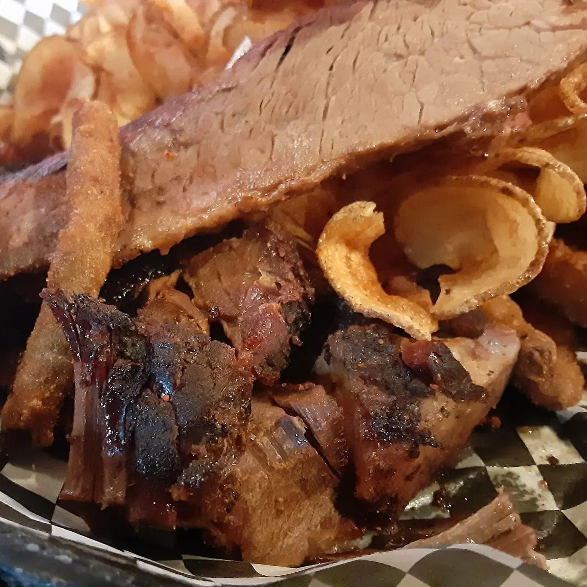 Brisket Burnt Ends Fried Green Beans