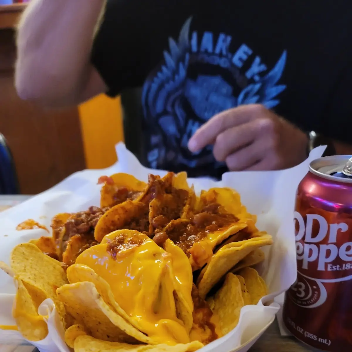 Nachos with Cheese and Chili Cheese Nachos