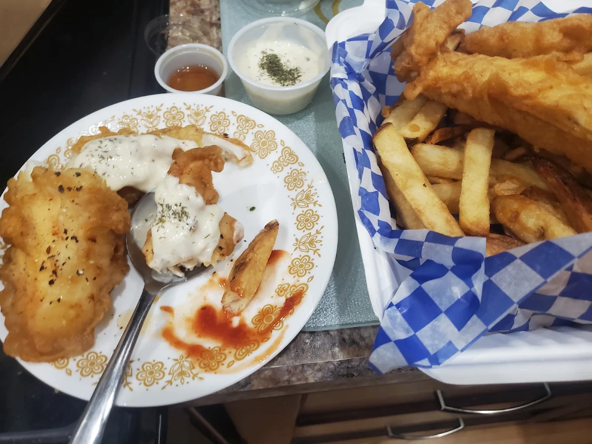 Halibut Fish and Chips 2 Piece, Auntie Ag's Seafood Cafe
