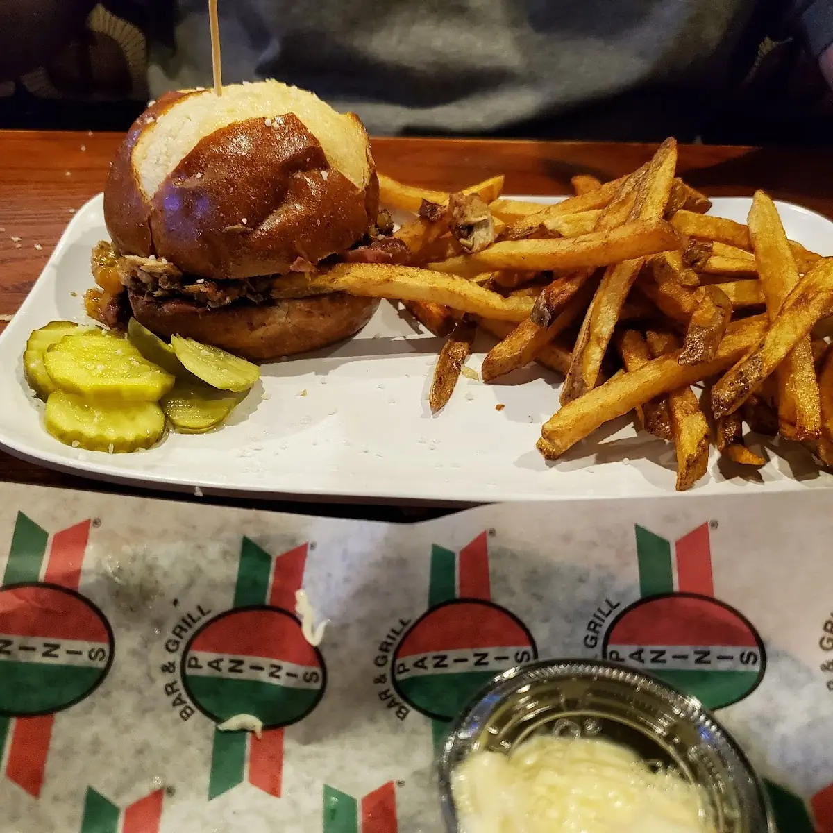 Pulled Pork Sandwich and Fries