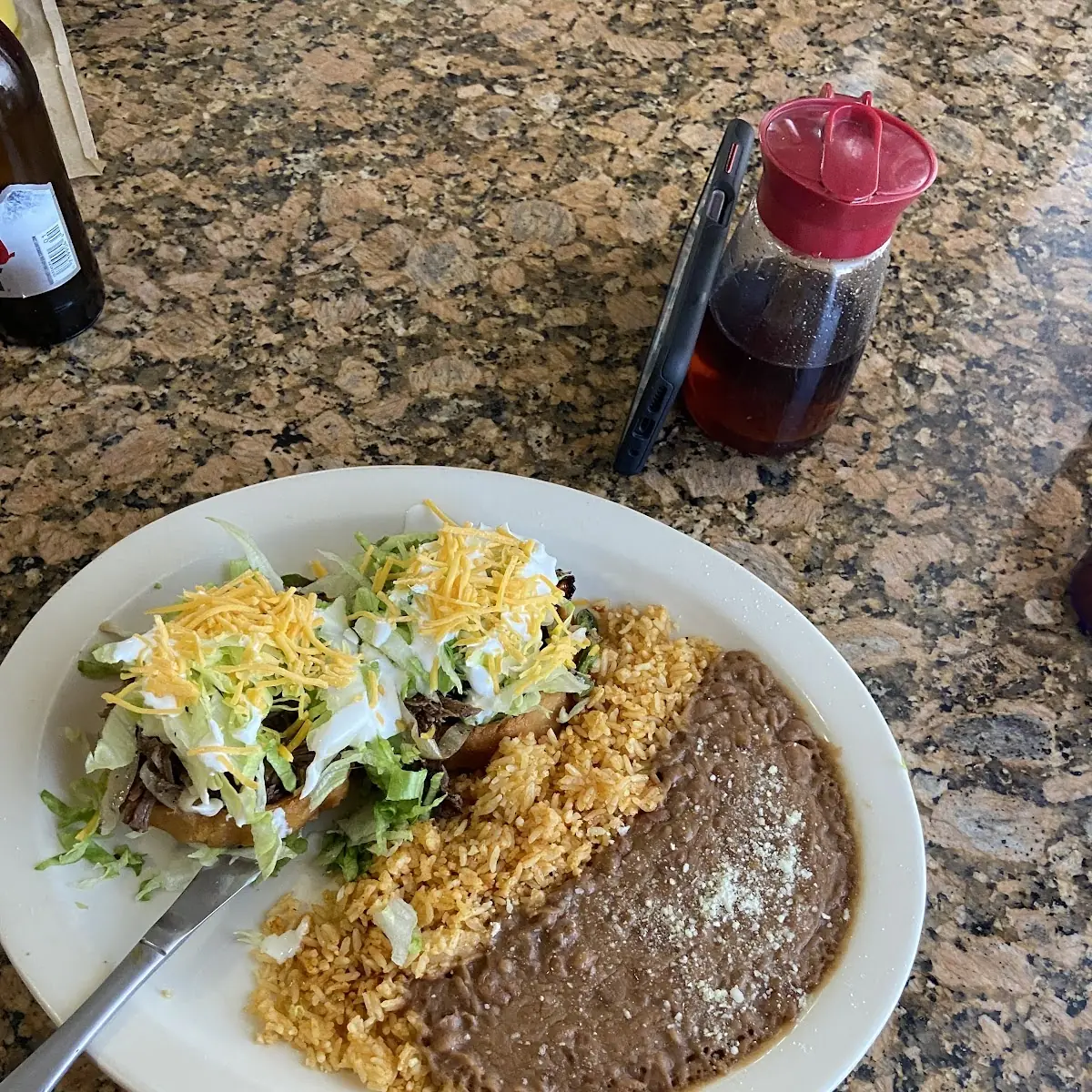 Sopes Combo Fried Rice and Beans