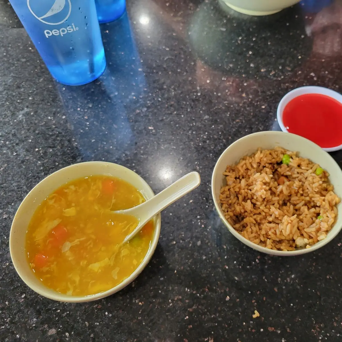 Egg Flower Soup and Fried Rice