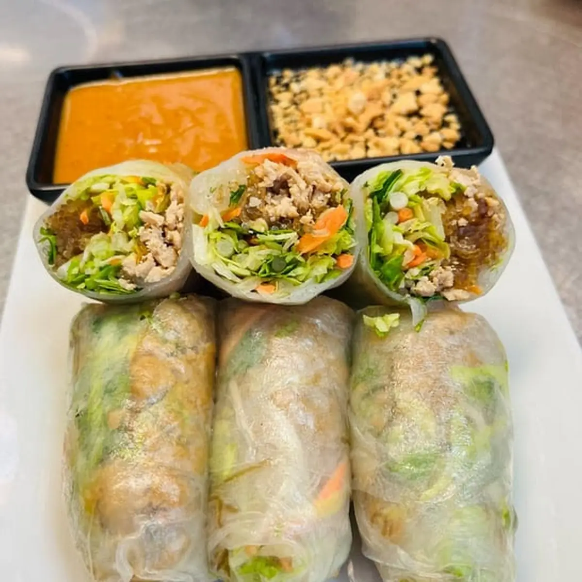 Veggie Spring Rolls & Peanut Sauce