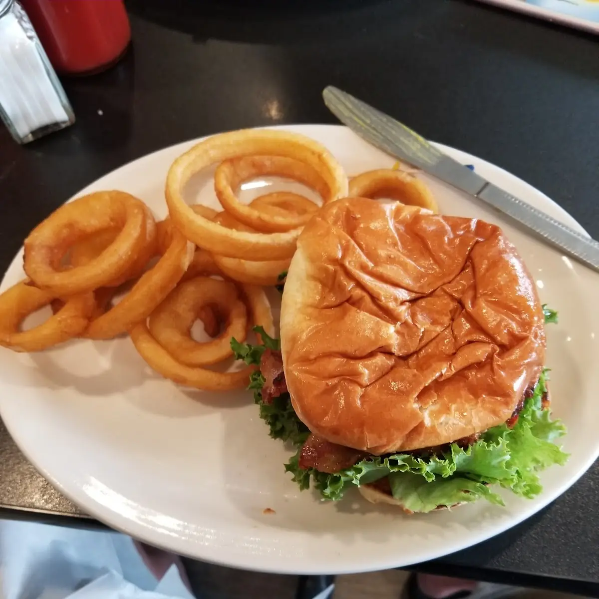 Bacon Cheese Burger and Rings