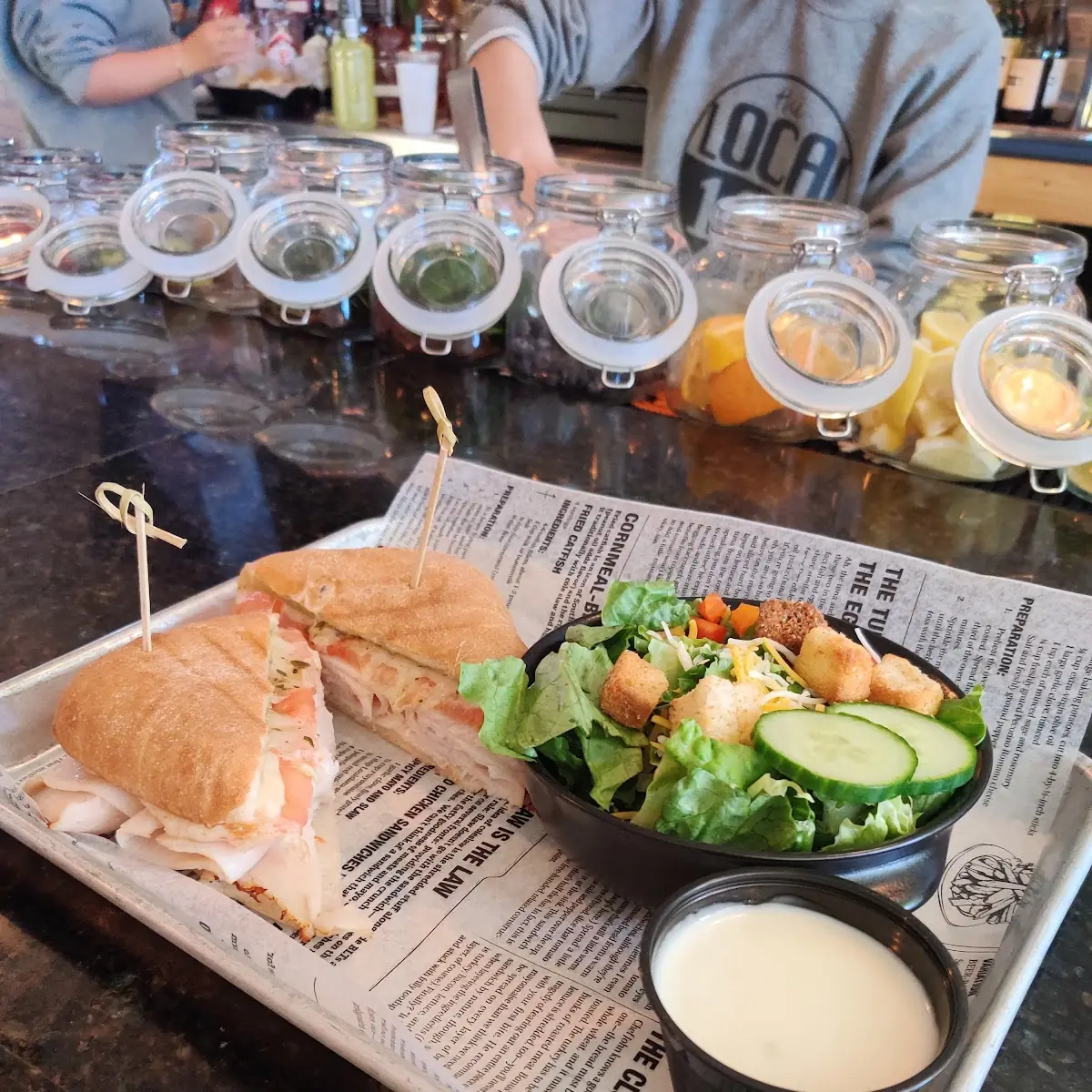 Turkey Pesto Melt w Side Salad