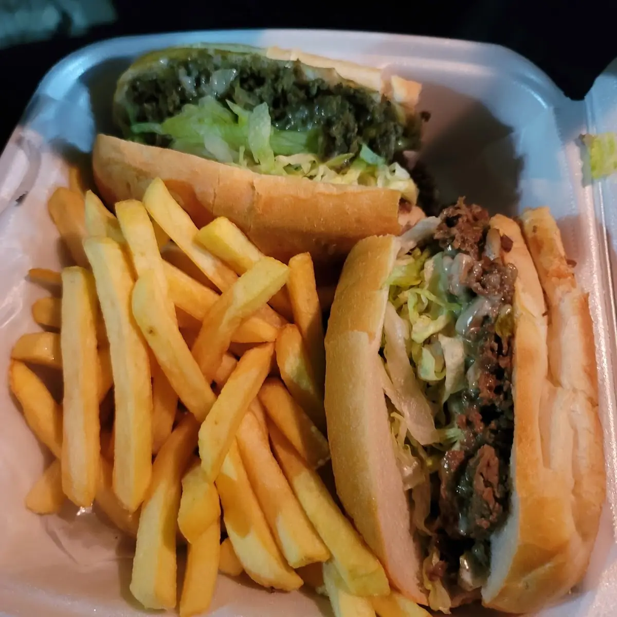 Steak and Cheese Sub Extra Meat with Fries