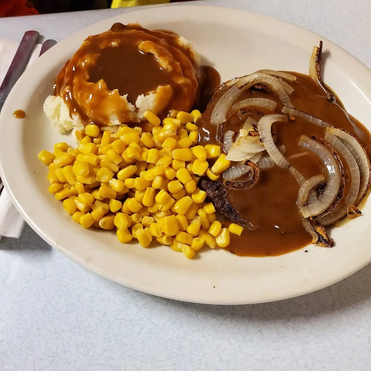 Hamburger Steak with Grilled Onions