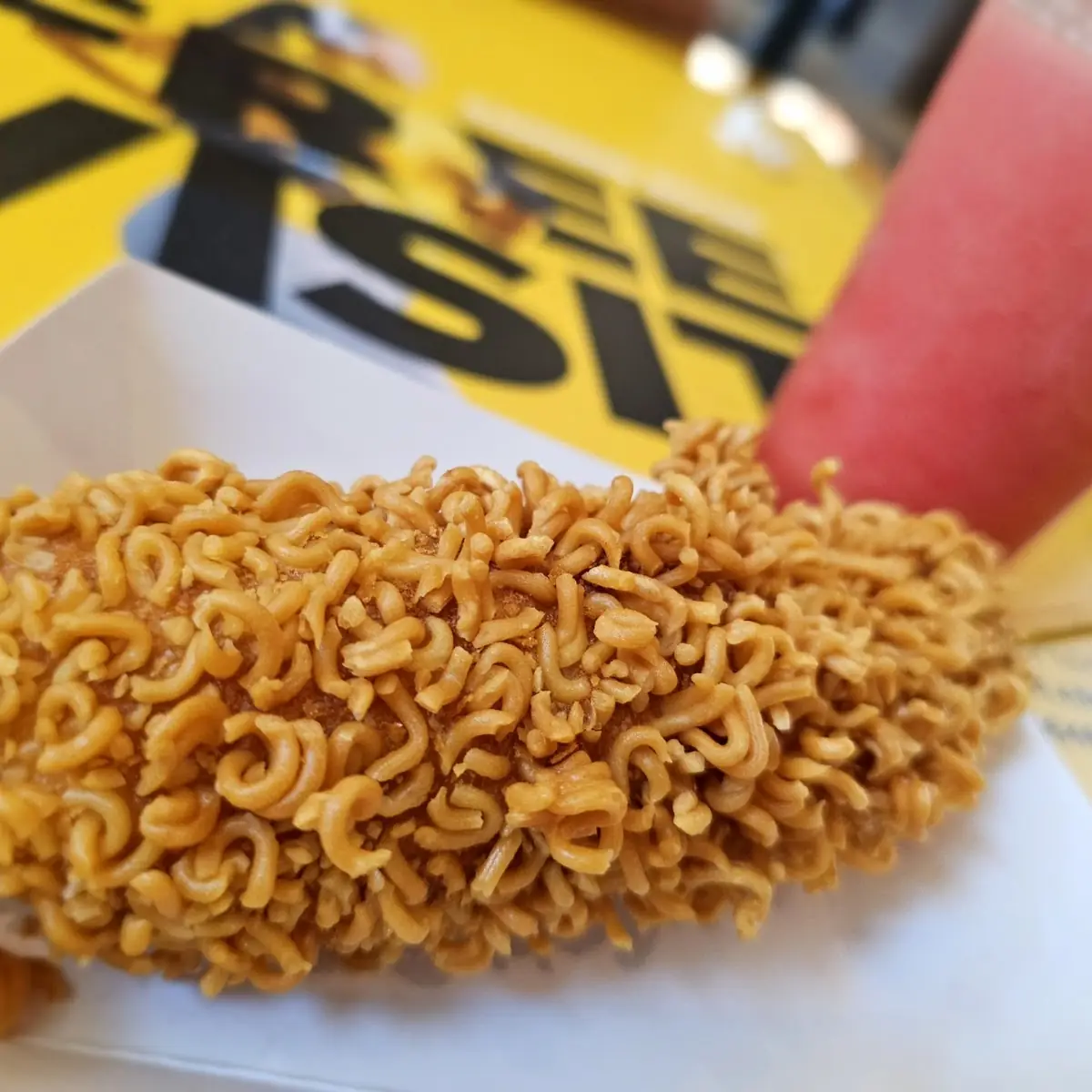 Ramen Chips Rice Hot Dog w Mozzarella Cheese