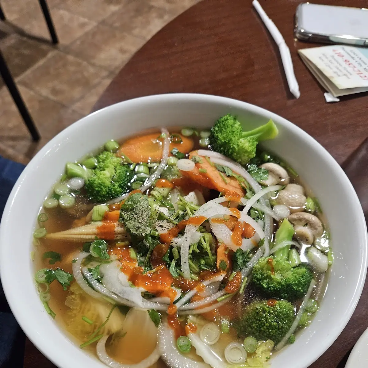 Vegetable Pho in Beef Broth