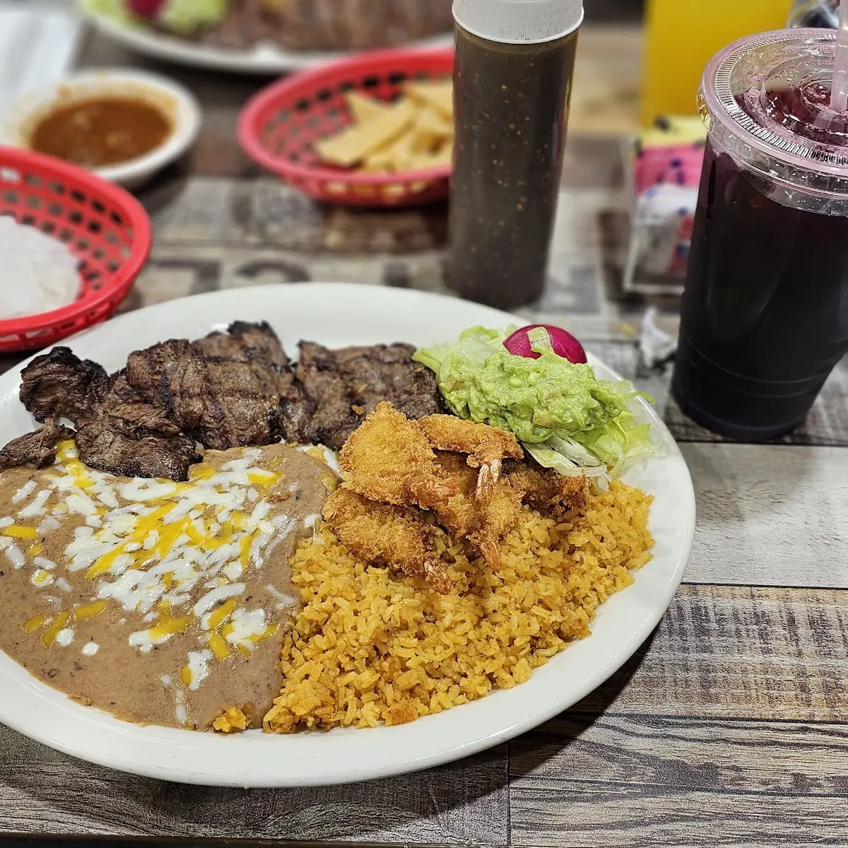 Friday Special Carne Asada and Fried Shrimp Platter