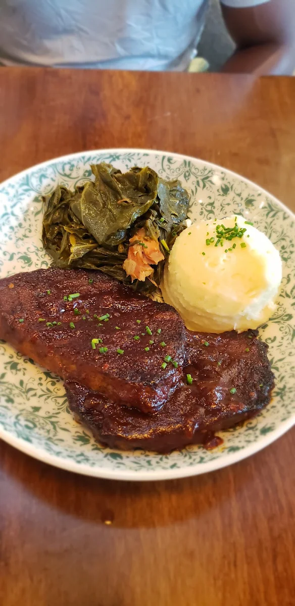 Meatloaf Mashed Potatoes and Greens