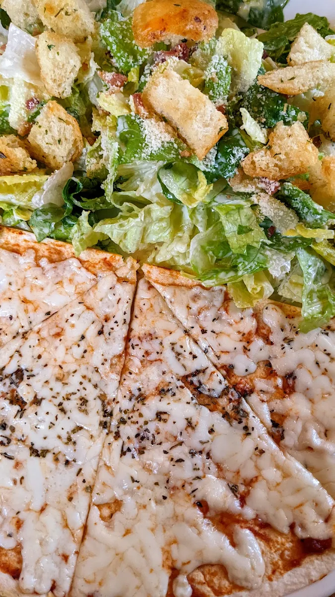 Margherita Pizza Ceasar Salad, Cafe Archibald