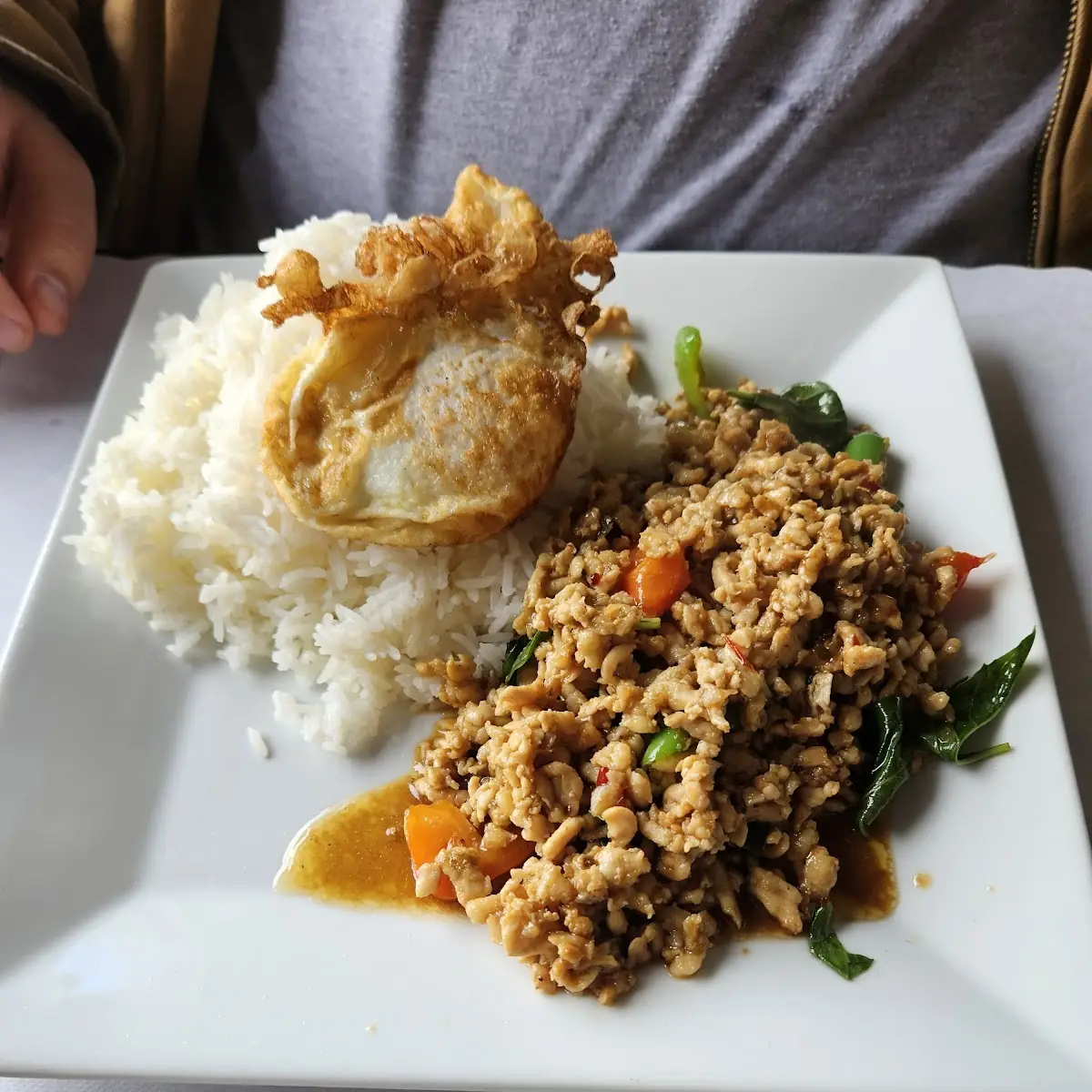 Spicy Basil Fried Eggs Rice