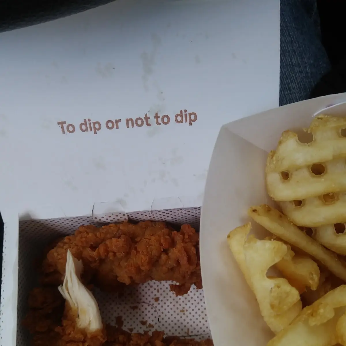 3pc Chicken Strips and Waffle Fries
