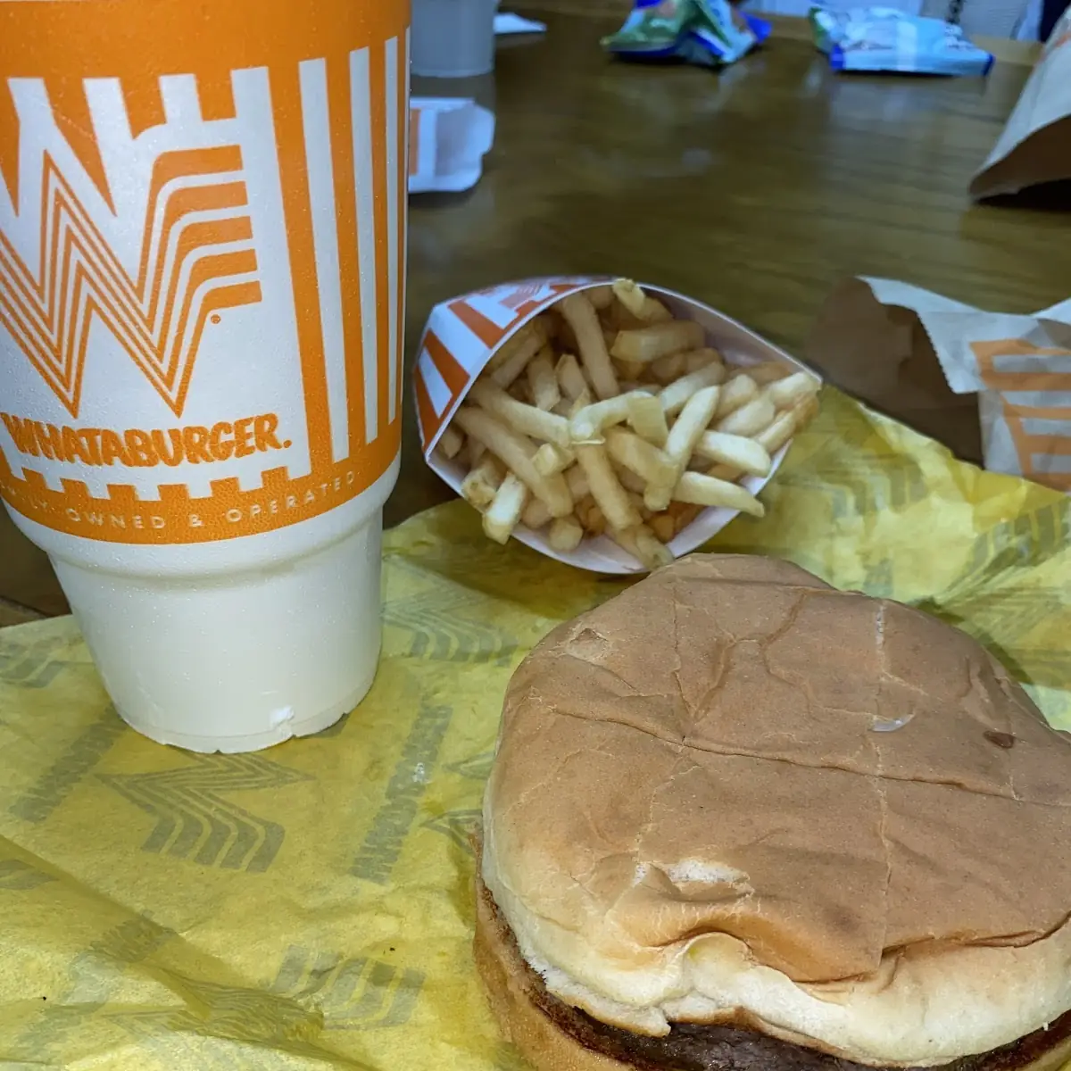 Whataburger Single Combo with Medium Fries & Soda