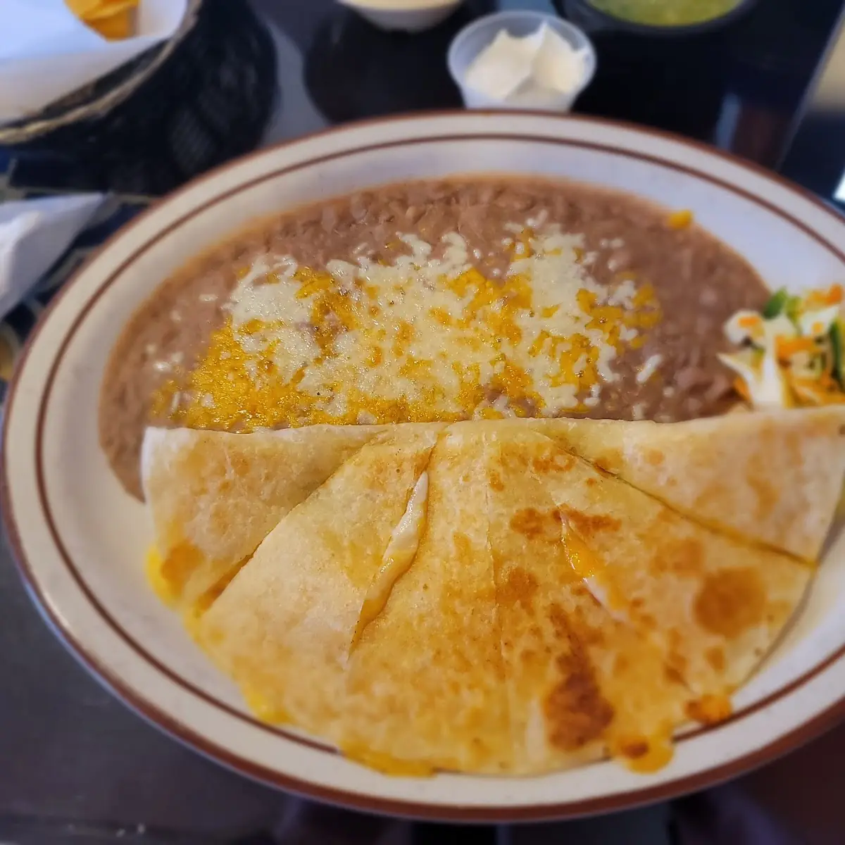 Quesadilla with Refried Beans