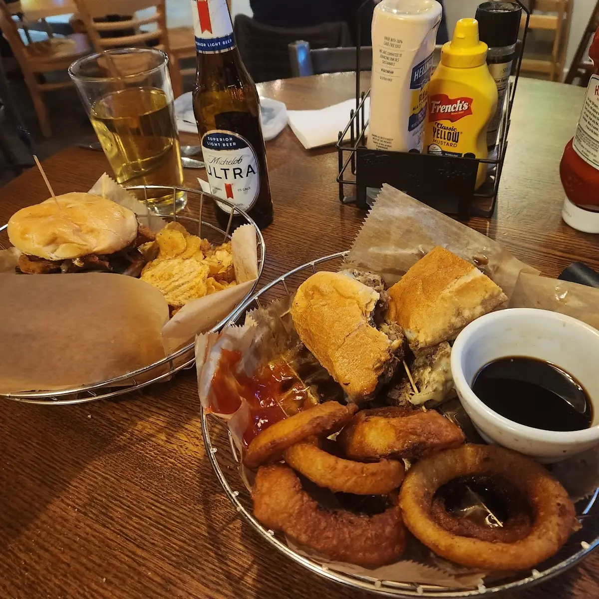 Chicken Sandwich French Dip w Rings