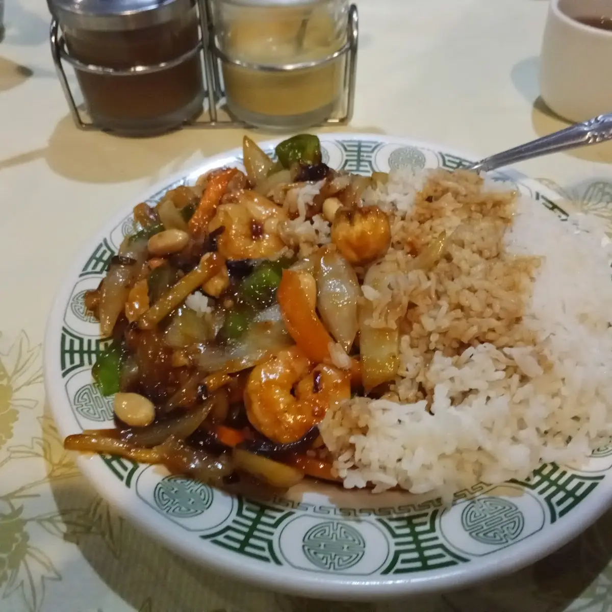 Hunan Shrimp with White Rice