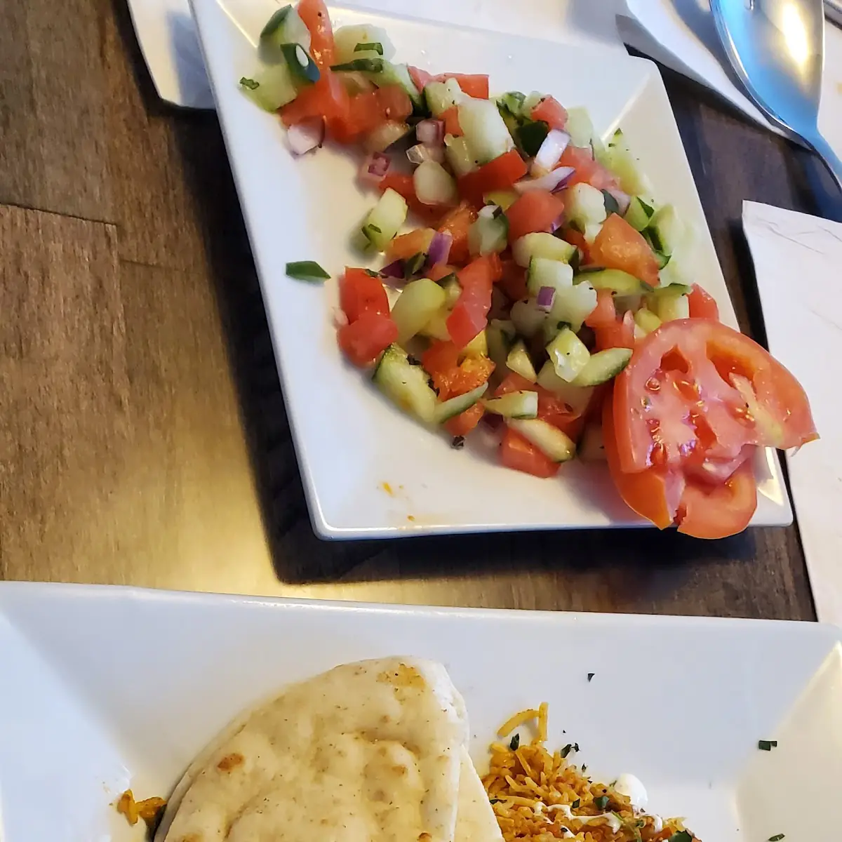 Chicken Biryani with White Sauce and Hot Sauce