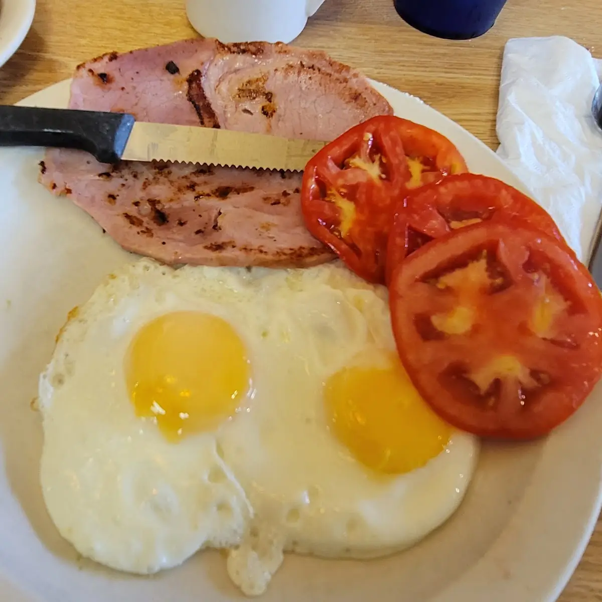 Two Eggs with Center Cut Ham Steak